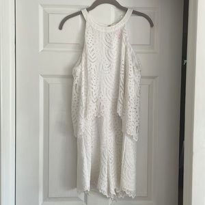 LILY PULITZER CAIA WHITE LACE ROMPER SIZE 6